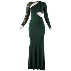 Emilio Pucci Autumn-Winter 2011 emerald green evening gown with embellishment 4