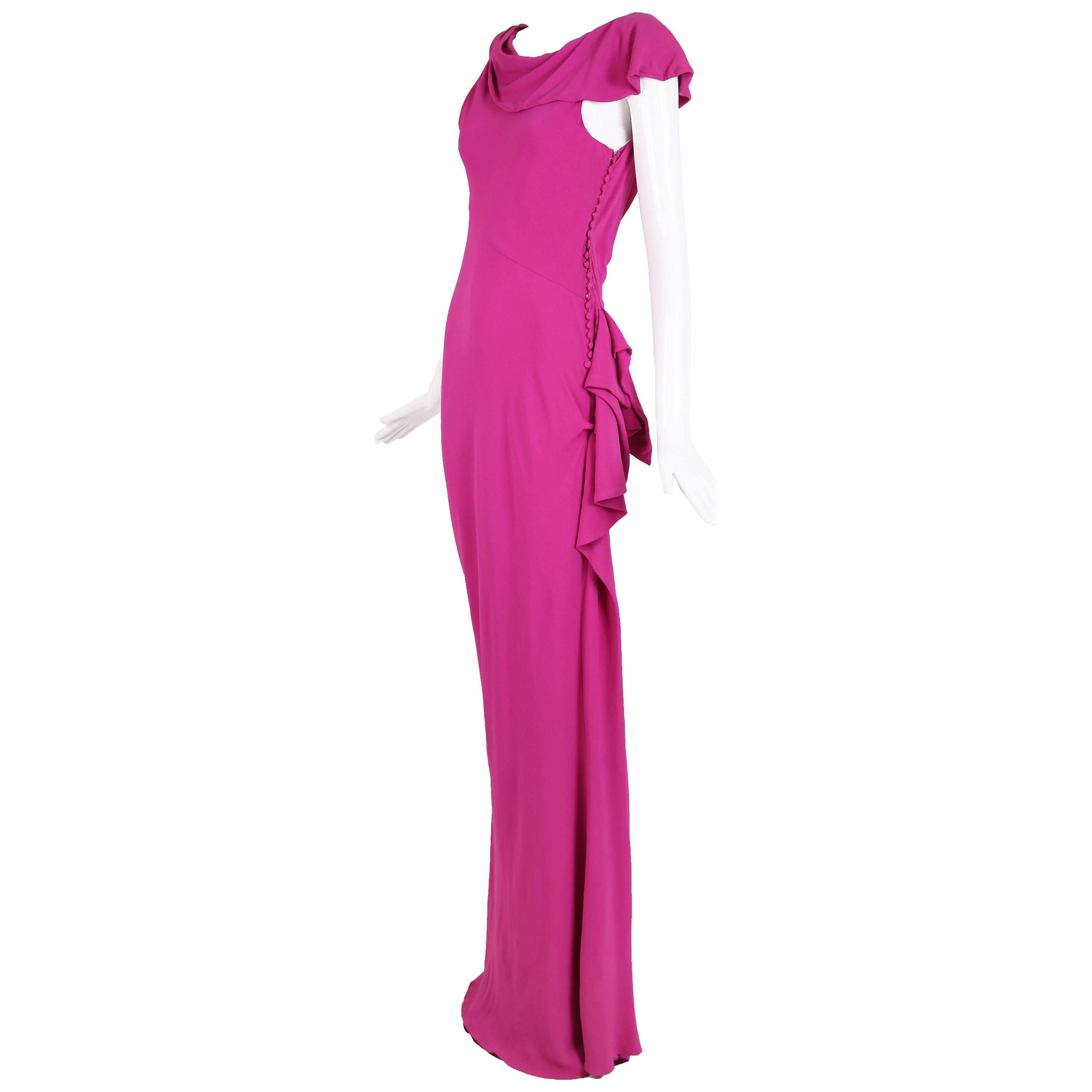 Christian Dior by John Galliano Bias-Cut Pink Crepe Evening Gown