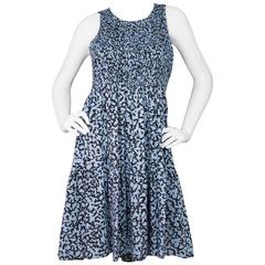 Proenza Schouler Blue Floral Print Silk Dress sz US4 2