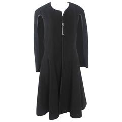 Comme des garcons 1988 Collection Leather Trim Frock Cape-Coat 6