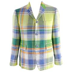 Thom Browne Spring 2013 Runway Yellow and Blue Madras Jacket