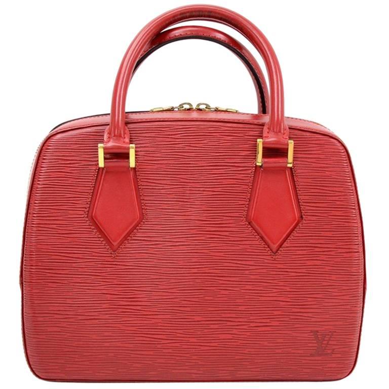 Louis Vuitton Sablon Red Epi Leather Hand Bag