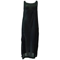 Gianfranco Ferre Black Sheer Dress With Black Dots