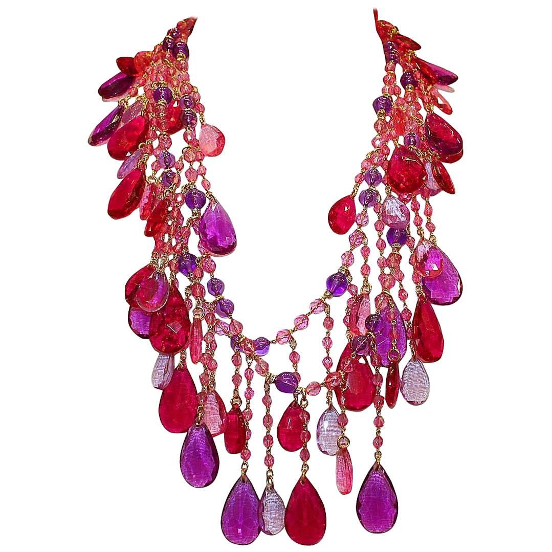 Carlo Zini Milano Multicolored Long Necklace For Sale