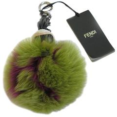 FENDI Bag Jewel Model 'Karl' in Bicolor Fuchsia and Green Fur