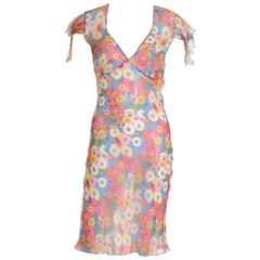 2008 KEN SCOTT Sheer Silk Floral Beach Dress 