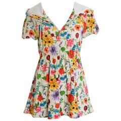 2008 KEN SCOTT Terry Cloth Cotton Floral Beach Robe