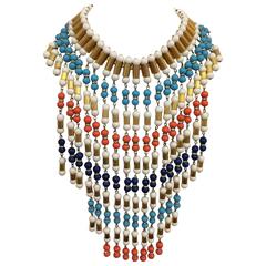 Retro William DeLillo Bead Bib Necklace, 1960s