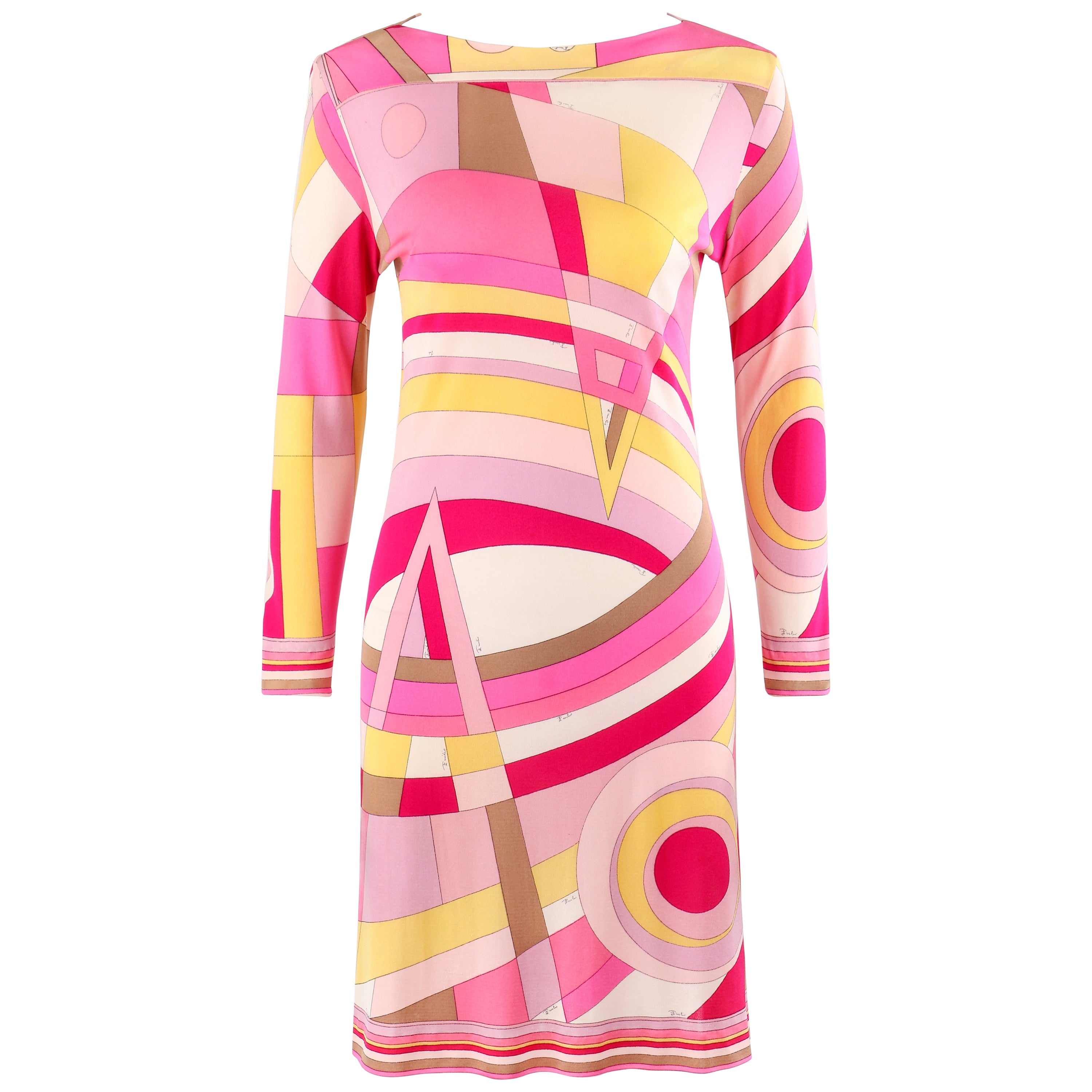 PUCCI Pre-Owned 2000s abstract striped print racerback dress - Pink