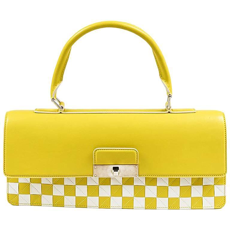 Louis Vuitton Mosaic Envelope Yellow and White Leather Damier Bag For  Sale at 1stDibs