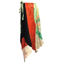1970's Vintage Silk Kimono Patchwork Skirt