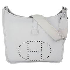 Hermes Evelyne III PM In White Clemence Leather And Palladium Hardware