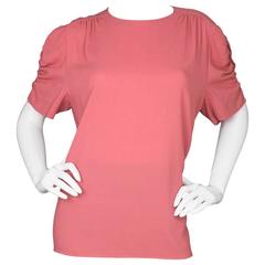 Miu Miu Rose Silk Short Sleeve Top sz IT48