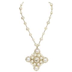 Chanel Pearl Large Medallion Necklace 12