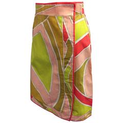 1960's Pucci Printed Cotton A-Line Side-Snap Mini Skirt 6
