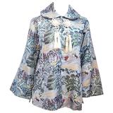 Cappotto a trapezio in broccato cinese degli anni '50