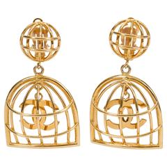 Chanel Collectible 70s Gold Cage Earrings