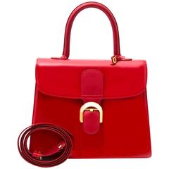 Delvaux Red Brillant Patent MM Bag 4