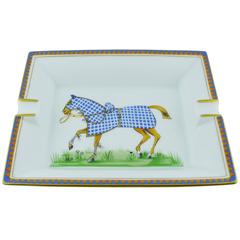 Hermès Large Equestrian Porcelain Cigar Ashtray Pin Tray