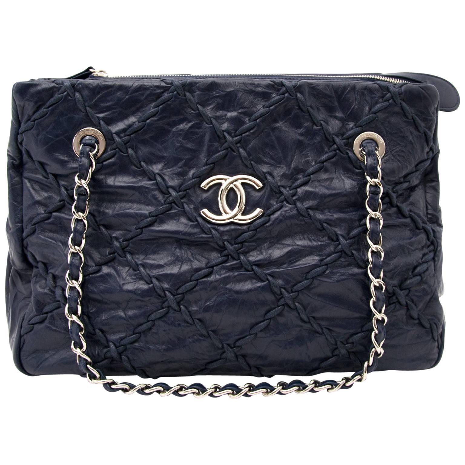 Chanel Blue Grand Shopping Tote Bag