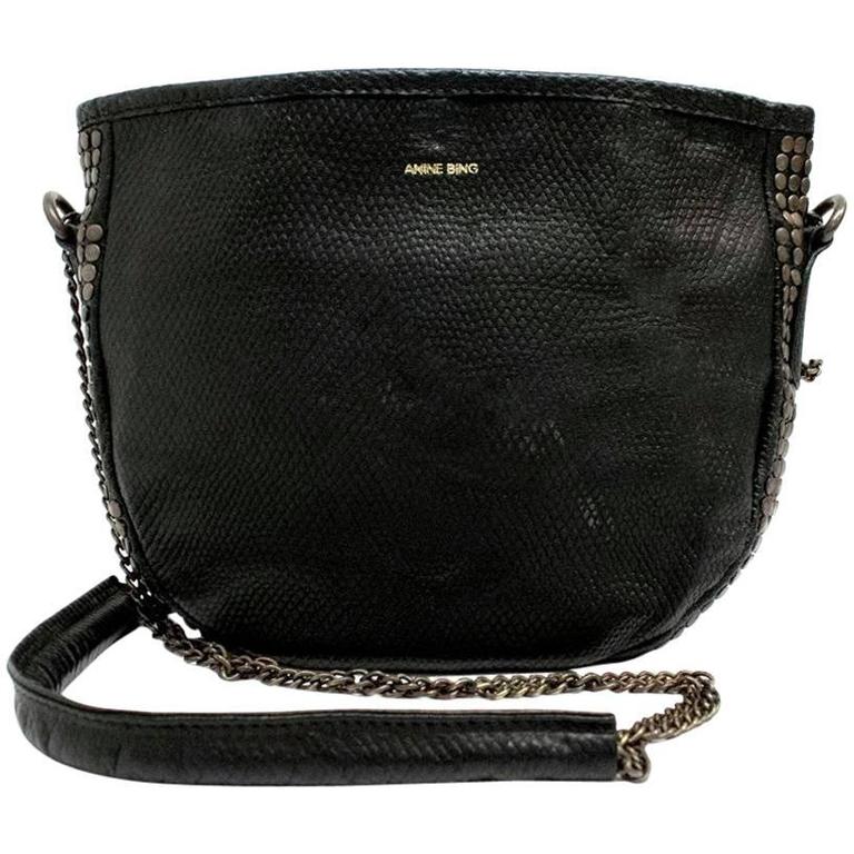 Anine Bing Black Leather Studded Crossbody Bag For At 1stdibs Anine Bing Black Leather Studded Crossbody Bag For