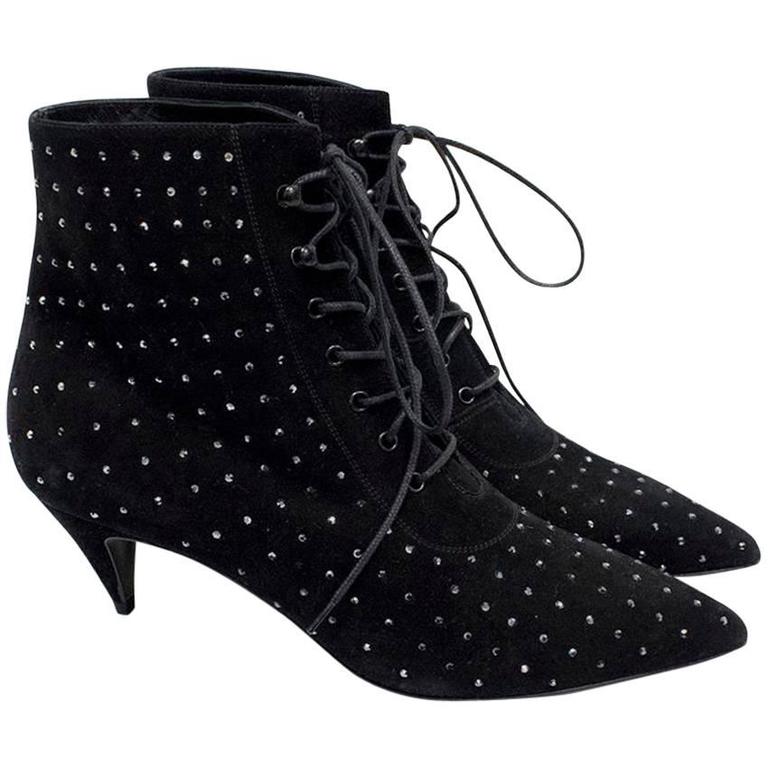 black suede ankle boots with pointed toe