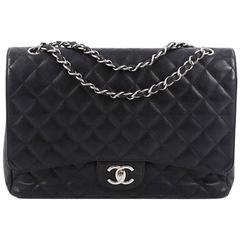 Chanel Classic Double Flap Bag Quilted Caviar Maxi