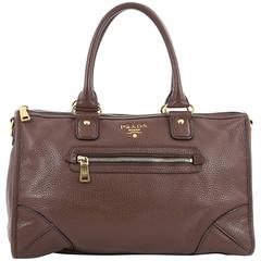 Prada Front Zip Convertible Satchel Vitello Daino Medium 6