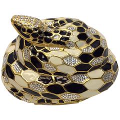 Judith Leiber Snake Minaudiere Crystal Clutch 7