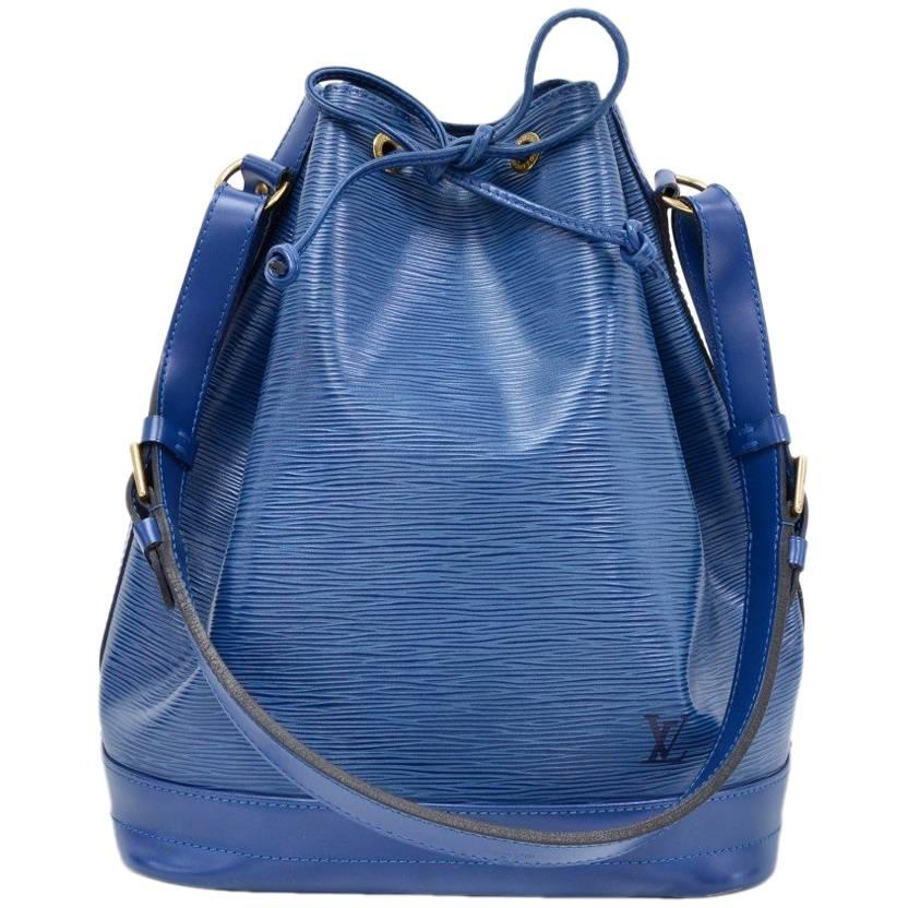 Louis Vuitton Noe Large Blue Epi Leather Shoulder Bag  For Sale