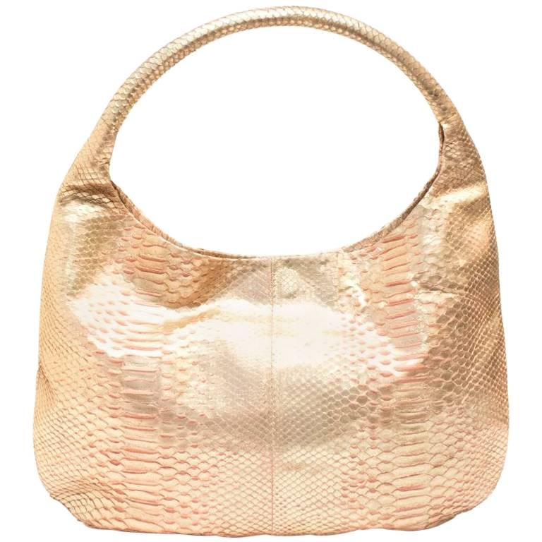 Devi Kroell Gold Python Shoulder Bag For Sale