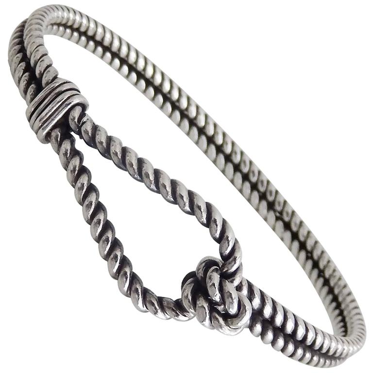 1970s Gucci Sterling Silver Rope Bracelet at 1stDibs | gucci rope bracelet, gucci  rope