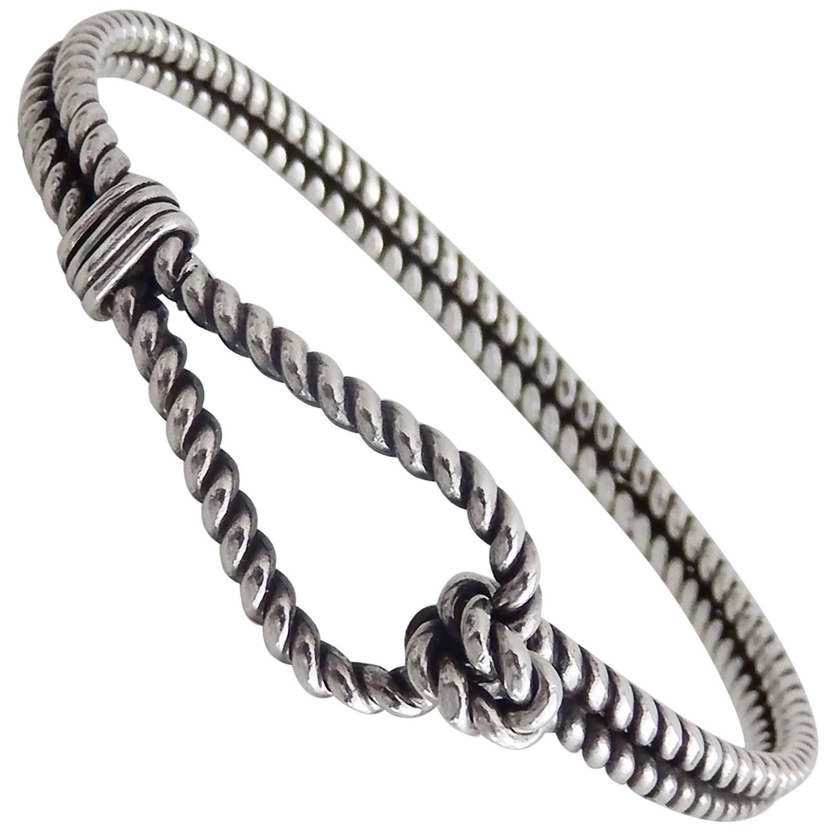 1970s Gucci Sterling Silver Rope Bracelet