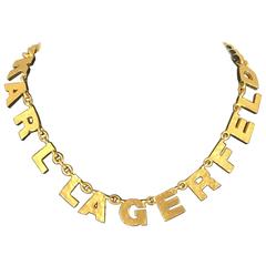 Vintage Goldtone Karl Lagerfeld Necklace 12