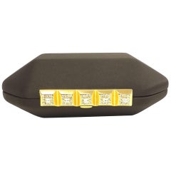 1980's Rodo Silk and Rhinestone Radiant Cut Clutch 6