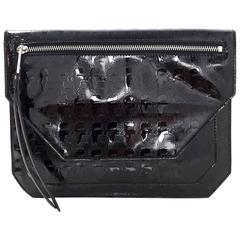 Karl Lagerfeld Black Patent Clutch Bag