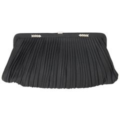 GUCCI Rare VINTAGE Black Satin EVENING BAG Framed CLUTCH 2