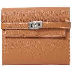 Hermes Kelly Wallet Epsom Leather Gold Color PHW