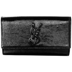 Yves Saint Laurent Black Patent Leather Belle De Jour Clutch Bag