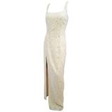 Carmen Marc Valvo - Ensemble robe boléro et robe de soirée perlée, années 1990