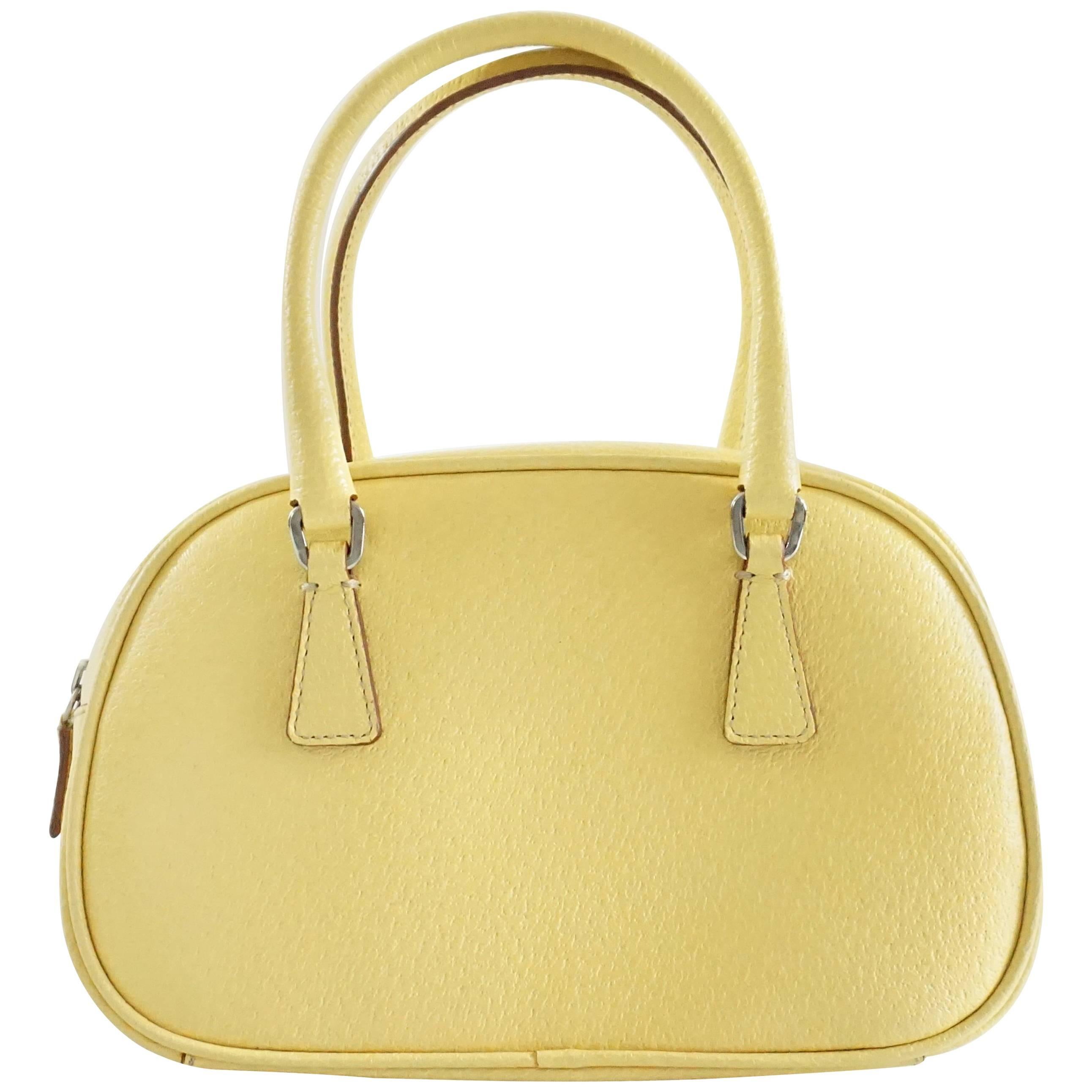 Prada Yellow Leather Mini Bag 
