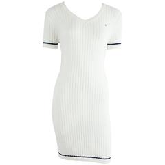 Courrege White Cotton Knit Dress - 2