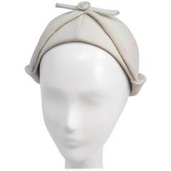 1950s Emme Button and Bow Ivory Cap