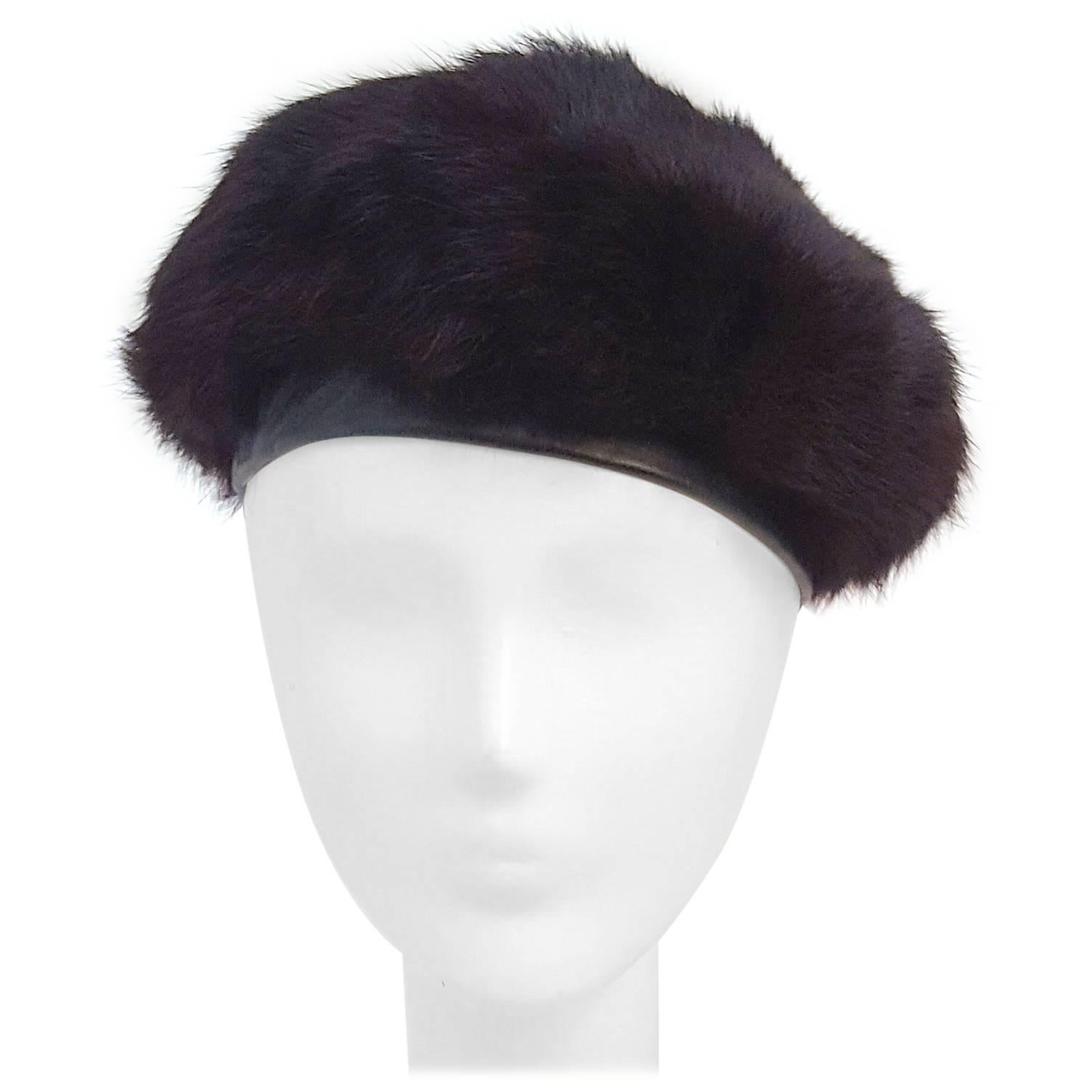 1960s Rabbit Fur Mod Beret