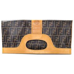 Fendi Vintage Foldover Zucca Tote/Clutch Bag