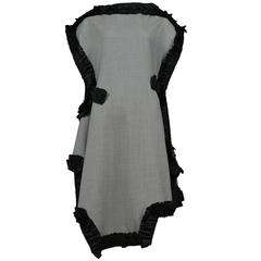 Comme des Garcons Schwarz-weiß kariertes Kleid mit flachem Rüschen 2013