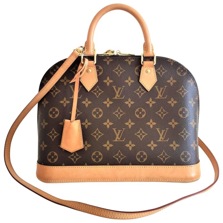LOUIS VUITTON Alma PM Crossbody / Hand bag, LV monogram with Shoulder Strap For Sale at 1stdibs