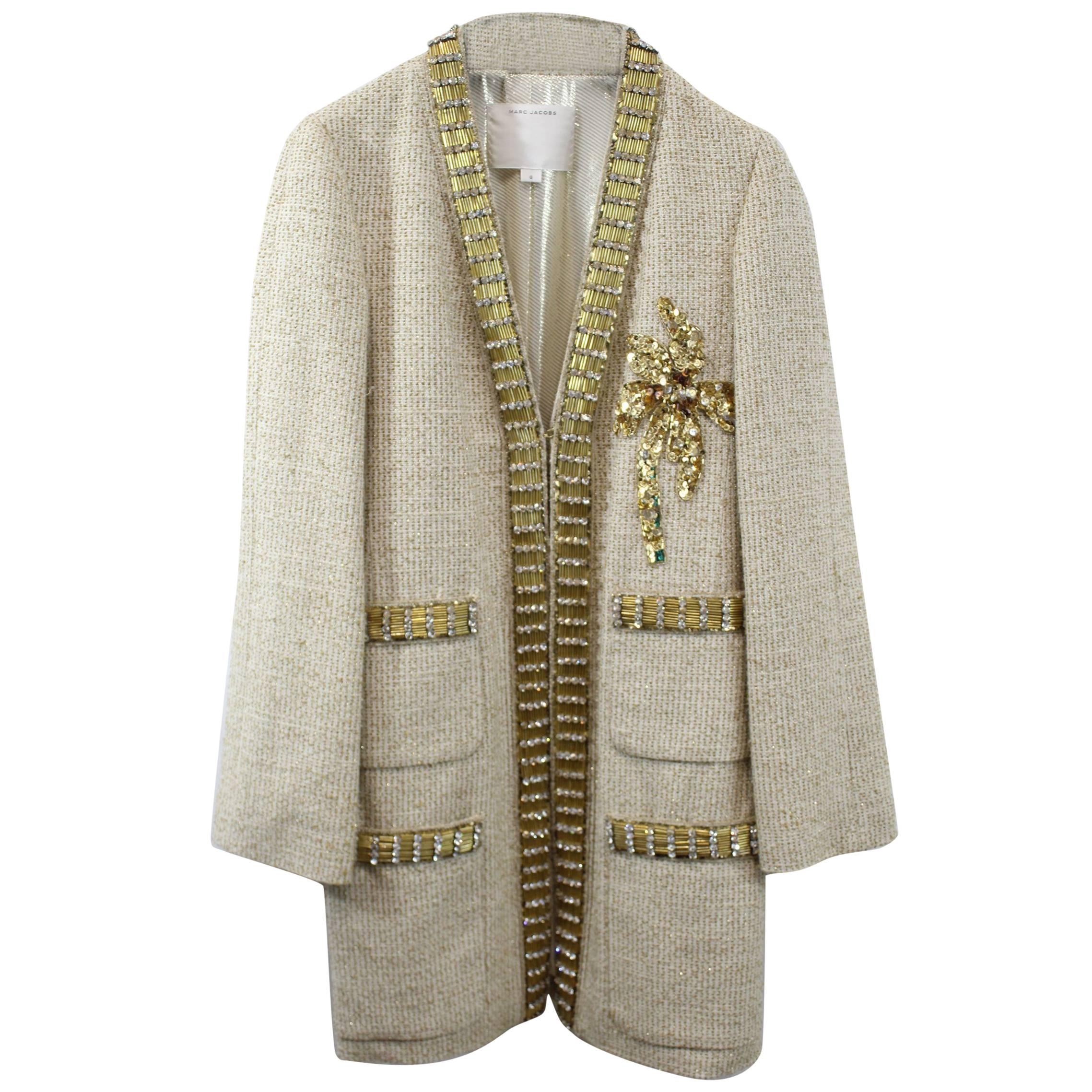 Marc Jacobs Golden Jacket with amazing broosery work. Size US 0