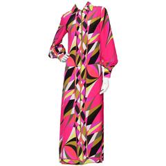 1970s Emilio Pucci Multicolored Drop-waist Dress 