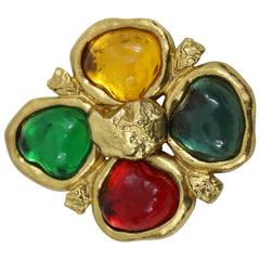 Yves saint laurent Gripoix Style Brooch 6